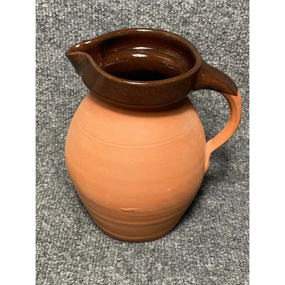 Royal Barum Ware  by C. H. Brannam England Red Terra-cotta Pitcher Hand Painted